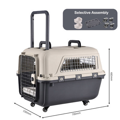 Safe Double Door Design Cat Dog Carrying Travel Case with Wheels and Super Large Space