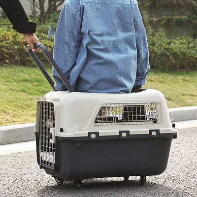 Safe Double Door Design Cat Dog Carrying Travel Case with Wheels and Super Large Space