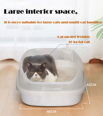 Spacious Self-Cleaning Litter Box for Multiple Cats Non-Stick Feces Scooper Included