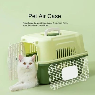 Outdoor Dog Air Transport Box with Durable Plastic Construction Button Closure