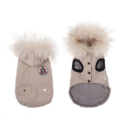 Customization Service Provided Fashion Luxury Winter Dog Clothes with Fur Collar Hoodie
