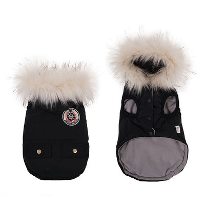 Customization Service Provided Fashion Luxury Winter Dog Clothes with Fur Collar Hoodie