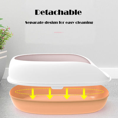Cat Litter Box Anti-Splash Pet Dog Toilet Large Space Cat Plastic Cat Tray for Indoor