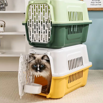 Cat Carrier Pet Travel Bag Multifunction Pet Transport Cage Portable with Plastic Door