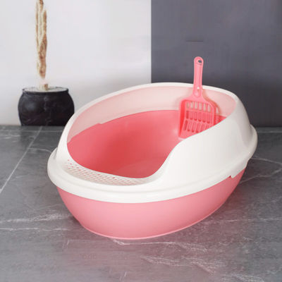 High Side PP Plastic Cat Toilet Large Anti-splash Open Top Cat Litter Box for Indoor