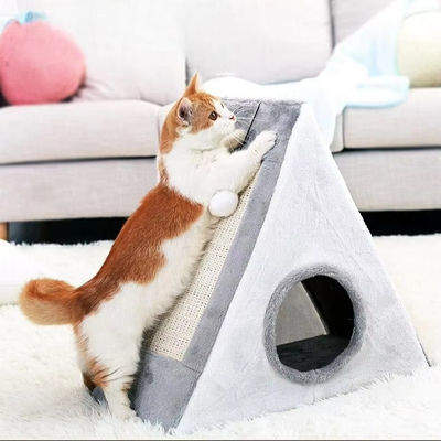 Fun Play Cats and Dogs Universal Pet Bed Cat Climbing Frame Triangle Cat Scratching Board Sharpening Claw Sisal Toy Bed