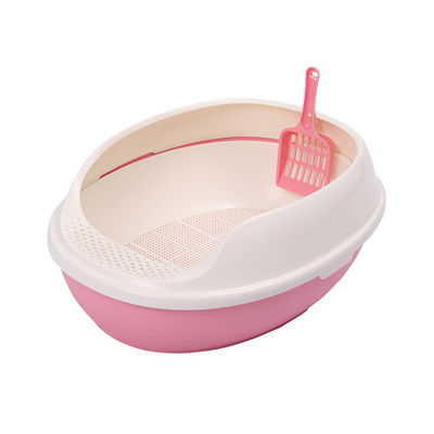 Plastic Pet Supplies Semi-Enclosed Cat Litter Box with Large Space and Ventilation