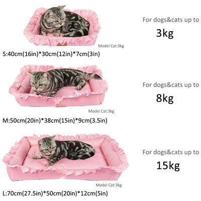 Soft Anti-Slip Bottom Quadrate Pet Cat Bed for Cats or Small Dogs Washable ODM Designs
