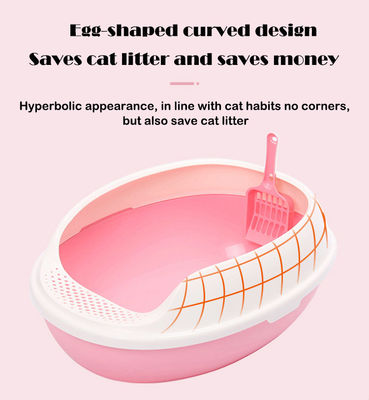 Easy Clean Large Semi-Enclosed Cat Litter Box with Three Layers Separation Design