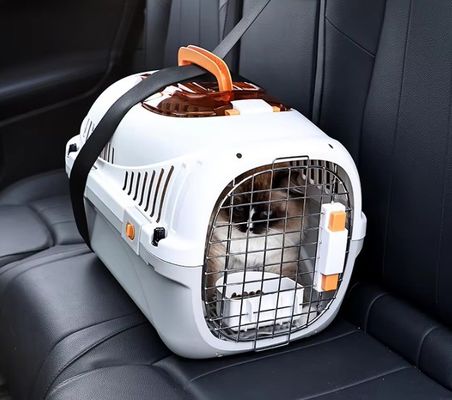 Metal Portable Pet Travel Carrier Solid Pattern for Cat Transport and Durability