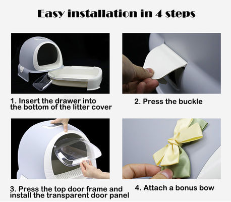 Spacious and Durable Enclosed Cat Litter Box Easy to Clean for All Cats ODM Designs