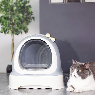 Enclosed Cat Litter Box for Cats and Dogs Plastic Hooded Sifting Kitty Drawer Toilet