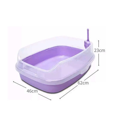 Pet Poop Clean Plastic Cat Litter Box with Oversized Open Design and Anti-splash Feature