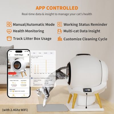 Smart Litter Box Self Cleaning Automatic Cat Toilet Box Large Capacity and APP Control