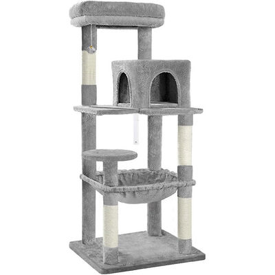 ODM Designs Gray Multi-Level Cat Tree with Condo Hammock and Scratching Post ' Choice