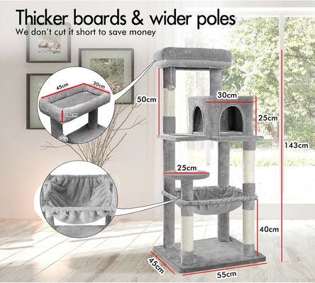 ODM Designs Gray Multi-Level Cat Tree with Condo Hammock and Scratching Post ' Choice