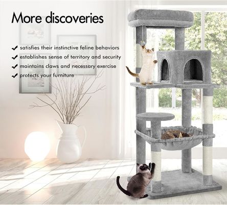ODM Designs Gray Multi-Level Cat Tree with Condo Hammock and Scratching Post ' Choice