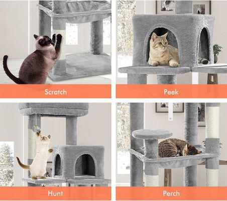 ODM Designs Gray Multi-Level Cat Tree with Condo Hammock and Scratching Post ' Choice