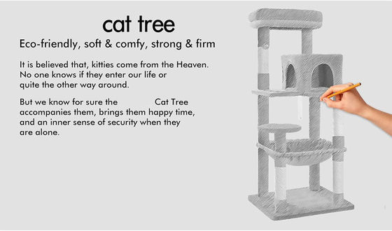 ODM Designs Gray Multi-Level Cat Tree with Condo Hammock and Scratching Post ' Choice