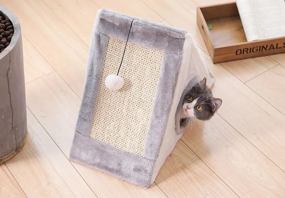 Cat Furniture Pet House Plush Triangle Shape Cat Beds Cat Nest Warm Soft Foldable Dog