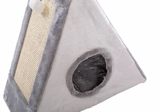 Cat Furniture Pet House Plush Triangle Shape Cat Beds Cat Nest Warm Soft Foldable Dog
