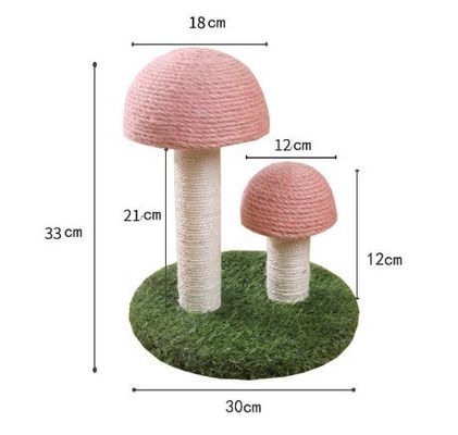 Cat Scratching Sleeping Playing Mushroom Pink Custom Sisal Climbing Tree for Fun Play