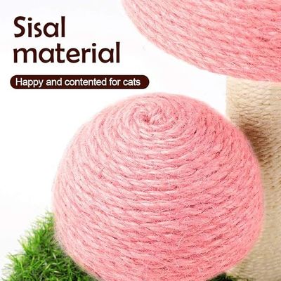 Cat Scratching Sleeping Playing Mushroom Pink Custom Sisal Climbing Tree for Fun Play
