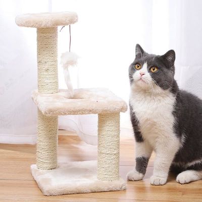 Three-Column Three-Layer Square Plate Cat Scratch Trees for Energetic Indoor Cats