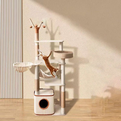 Function Fun Play 143cm Classic Cat Tree with Dual Condos and Sisal Cat Scratching Post