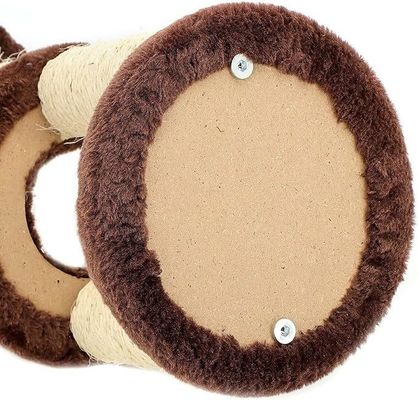 ODM Design Cat Furniture Beige Chipboard Climbing Tree with Sisal Column and Plush Hammock