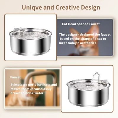 Automatic Pet Water Fountain Stainless Steel Drinking Dispenser for Multiple Cats and Dogs