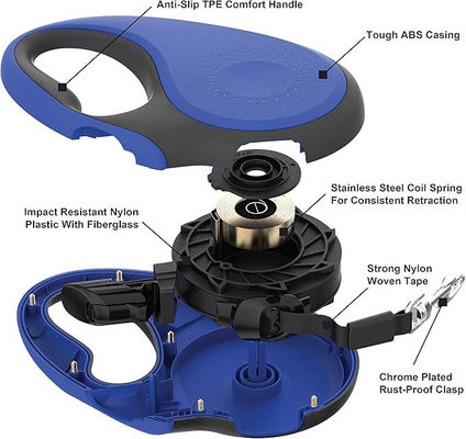 Nylon Automatic Pet Retractable Dog Leash with Adjustable Length
