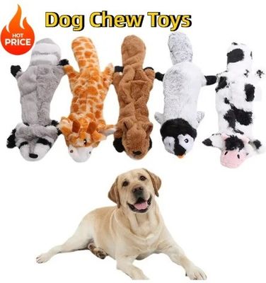 Double Layer Reinforced Fabric Durable Cute No Stuffing Chewtle Plush Squeaky Dog Toys