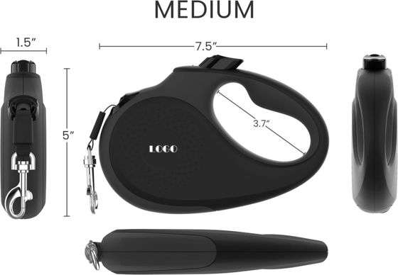 Convenient Walking Solution Reflective Retractable Dog Leash for Dogs Solid Pattern