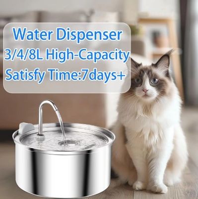 Super Quiet Pet Water Fountain with Electric Mute Dispenser and Stainless Steel Filter