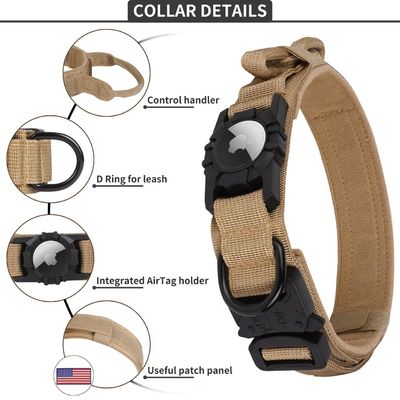 Personalized GPS Tracker Air Tag Dog Collar with Adjustable Nylon and Heavy Duty Design