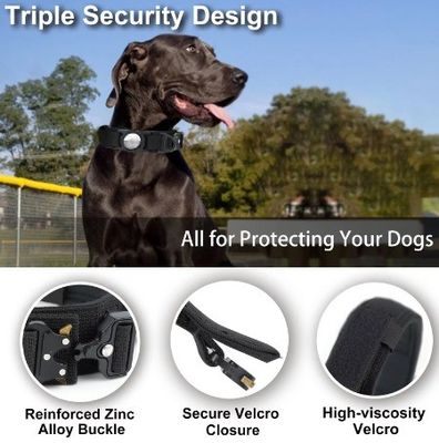 Personalized GPS Tracker Air Tag Dog Collar with Adjustable Nylon and Heavy Duty Design