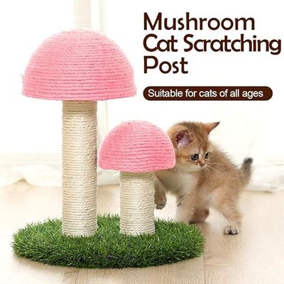 OEM/ODM Double Mushroom Cat Scratching Post Natural Sisal Rope Cat Tree Tower Indoor Cat Scratcher Toy
