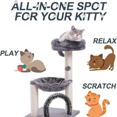 Natural Sisal Cat Trees Scratching Post Multi-Level Platform Cat Tower for Large Cats
