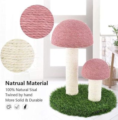 Indoor Kitten Climbing Post Sustainable Mushroom Cat Scratching Post with Interactive Toy