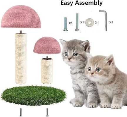 Indoor Kitten Climbing Post Sustainable Mushroom Cat Scratching Post with Interactive Toy