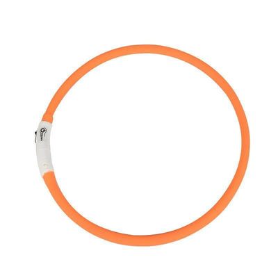 LED Glow Dog Collar with Customized Logo USB Rechargeable Waterproof 3 Flashing Modes