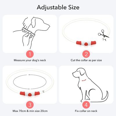 LED Glow Dog Collar with Customized Logo USB Rechargeable Waterproof 3 Flashing Modes