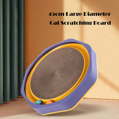 Wood Cat Scratcher Cardboard Oval Corrugated Scratch Lounge Bed Durable Cat Training Toy
