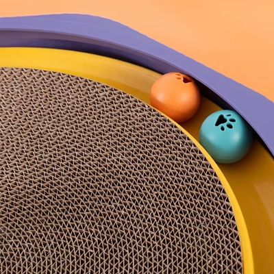 OEM/ODM Customization Service Provided Cat Corrugated Scratcher Board with Ball Toy