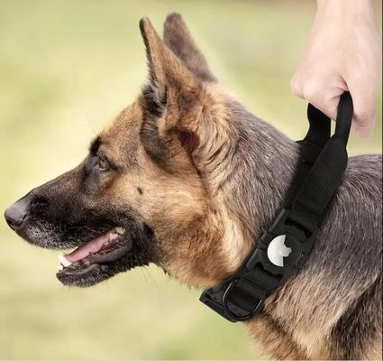 Customization Service Provided Nylon Tactical Dog Collar with Apple Airtag Holder
