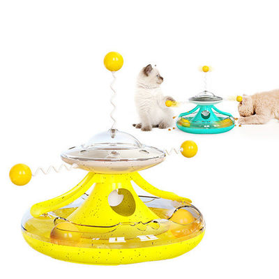 Sustainable Cat Toy Interactive Turntable Cat Stick for Physical Exercise and Leaking Food
