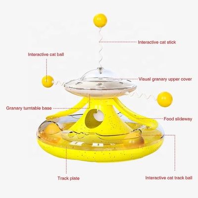 Sustainable Cat Toy Interactive Turntable Cat Stick for Physical Exercise and Leaking Food