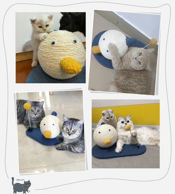 ODM Designs Cat Scratch Toy Sisal Rope Ball Exercise Loop for Fun Play and Kitty Resting