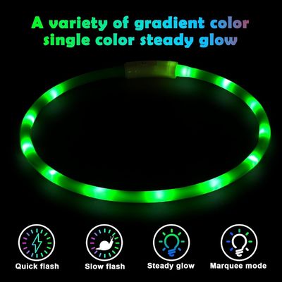 USB Rechargeable Lighted Dog Collar Band with Color Changeable Pet Collars